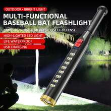 High-Intensity Flashlight, USB-Rechargeable Outdoor Cross-Border Flashlight, COB Patrol, TDHE Baseball Bat - Flashlight - View 2