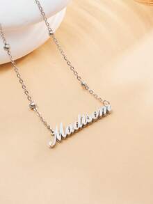 1件个性化时尚多链项链，可定制不锈钢英文字母吊坠项链，男女皆宜日常佩戴，适合情侣、男友、女友、父母、家人、宠物，是情人节、母亲节、父亲节、周年纪念日、派对、婚礼的完美礼物 - 光面雙層 - 查看 10