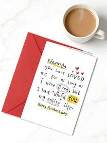 1 pieza Tarjeta del Día de la Madre con diseño floral y la palabra "Abuela" con un diseño elegante en rosa y dorado, adecuada para regalar a mamá, abuela, esposa, ideal para el Día de la Madre, cumpleaños, Acción de Gracias, celebración de nueva mamá - Talla única - Ver 5