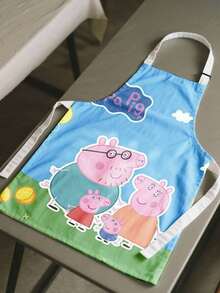 Peppa Pig 卡通成人无袖围裙，亲子居家厨房清洁防污腰罩，专为用餐设计 - 彩色 - 查看 2