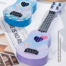 Cartoon Ukulele, Beginner Playable Musical Instrument Toy Guitar, Cartoon Starry Sky Cat, Heart, Lucky Clover Guitar, Beginner Practice Instrument, Family Gathering Music Toy, Animal Pattern Realistic Playable Guitar - Multicolor - View 8
