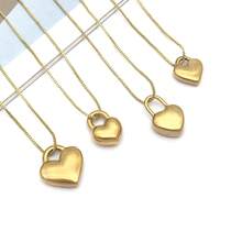 2个简约金色心形吊坠，不锈钢材质，爱心造型，适用于DIY项链、手链、耳环等首饰制作配件 - 金色 - 查看 5