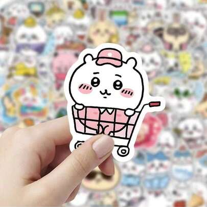 chiikawa 一套/100张 芝川趣味卡通贴纸 可爱精美创意DIY装饰笔记本贴纸，完美的节日礼物，送给粉丝和朋友的礼物