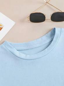 1pcs Plus Size Women's Top,Respect Local Manatee T-Shirt - Vintage 90s Marine Conservation Tee With Manatee Graphic & Lettering, Casual Beach Ocean Wildlife Shirt, Manatee Lover's Gift Suitable For Walking On The Beach! -Vintage Street Style Unisex Loose Cotton Short Sleeve Crew Neck T-Shirt - Sky Blue - 查看 7