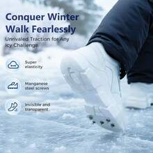 5 Claw Universal Non-Slip Gripper Spikes, 2026 New Ice Traction Cleats Walk Traction, Anti-Skid Snow Ice Grips Steel Nails Traction Cleats For Hiking Climbing - White - View 6