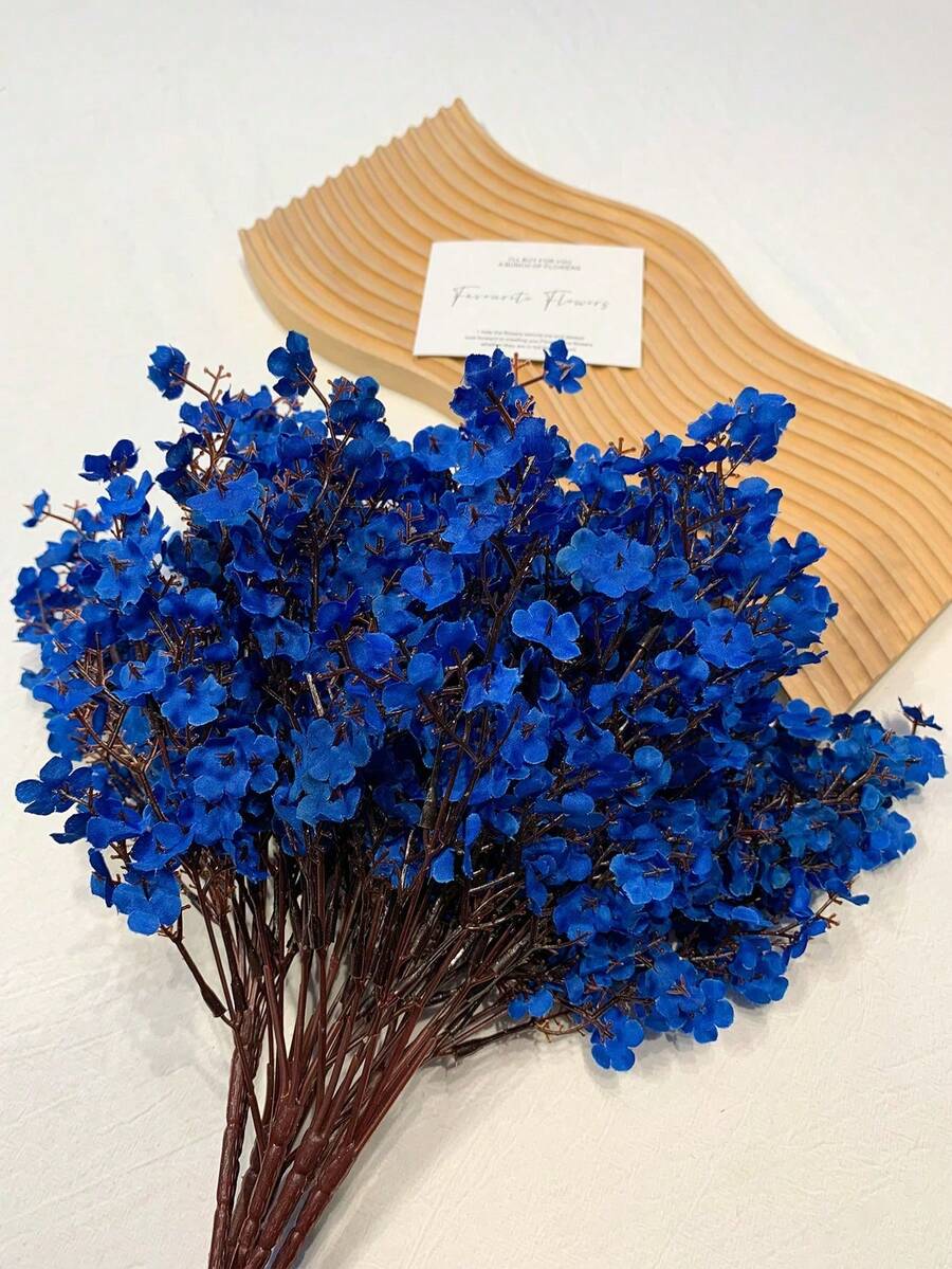 1pc/5pcs/7pcs/10pcs Artificial Star Flower, Mini Artificial Flower, Blue Artificial Flower, Gypsophila Artificial Flower, Suitable For DIY Wedding Decoration, Party Decoration, Home Decor, Artificial Flower Branches, Women's Gift, Mother's Day Gift, Flowers, Stamen, DIY, Room Decor, Bedroom Decor, Plants, Girlfriend Gift, Flower Box, Crochet Flower Party Decoration - Multicolor - View 1