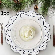 1/4/6pcs Round Placemats And Coasters, Coffee Mats, Kitchen Table Mats, Easy To Clean, Suitable For Kitchen And Dining Room Round Tables, Embroidered, Washable, Reusable - Multicolor - View 16