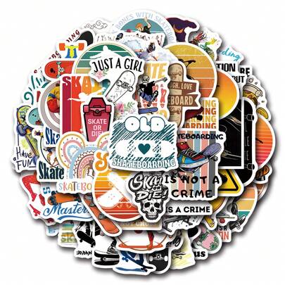 60 PIEZAS Pegatinas de estética para monopatín, pegatinas para scrapbooking, diario, portátil, parachoques, monopatín, botella de agua, computadora, teléfono, tarjetas de felicitación, álbumes de fotos, muebles
