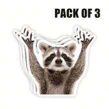 1/3 Pieces Of Swinging Raccoon Stickers, Fun And Cute Raccoon Car Stickers, 3-Inch Stickers For Car, Laptop, Wall, Window, And Bumper. - 1 Piece 3 Inches - View 4