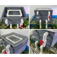 Turtle/Fish Tank Filter With Cover, Circulation Box Filter, Top Filter Water Circulation System, Fish Tank Filtration, Aeration And Bacterial Culture, Biochemical Filtration System, Fish Tank Circulation Filter - Grey - View 5