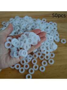 50/30/20/10个装家用管道配件白色硅胶密封防漏垫圈，适用于1/2英寸管道密封，冷热水通用，排水连接，高品质耐热防漏硅胶垫圈，厚度3毫米，经久耐用。 - A - 查看 11