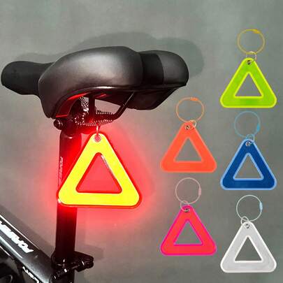 Bicycle Reflective Triangle, Road Bike Reflective Safety Warning Sign. High Visibility Reflective Triangle Sticker For Bicycle, Backpack, Pet, Enhancing Nighttime Visibility