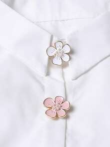 1pc High-End Elegant European And American Style Camellia Flower Button Cover Clasp, Suitable For Formal Occasions Like Balls, Weddings, Galas, Parties, Birthdays, Cosplay, Festivals, Fashion Accessory For Women - Multicolor - View 3