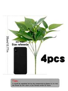 1/2/4/5/10/3/9pcs Artificial Green Leaves, Suitable For DIY Wall Decor, Scene Setting, Living Room/Bedroom Vase Floral Arrangement, Wedding, Party Decoration, Tabletop Decor, Spring/Summer Decor, Home, Kitchen, Wedding - Green - View 12