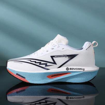 Zapatillas de running para maratón con tecnología de placa de carbono para mujeres, zapatillas deportivas ligeras y amortiguadoras para maratón, zapatillas de running de fibra de carbono para fitness, zapatillas deportivas de moda y duraderas para running casual, zapatillas deportivas con suela blanda y color degradado luminoso, cómodas zapatillas para caminar