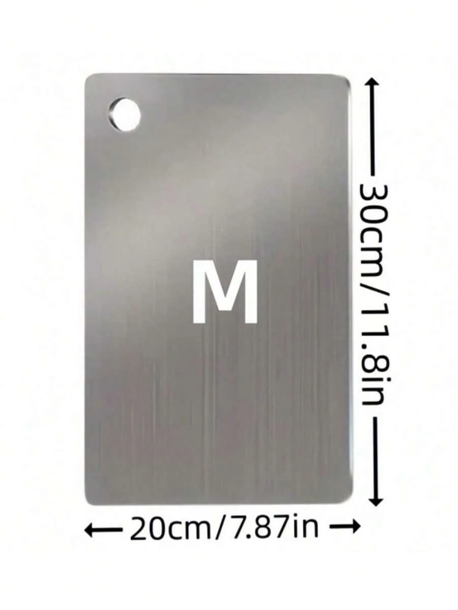 1 Thớt cao cấp bằng hợp kim titan - Thiết kế hai mặt, thép không gỉ, thích hợp cho nhà bếp và phòng ăn, thớt nhà bếp, thảm cắt hai mặt bằng titan y tế cao cấp của Nhật Bản - Vệ sinh và độ bền vượt trội. - Bạc - Xem 1