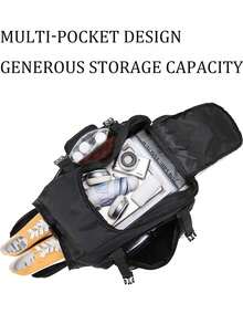 1pc Functional Large Capacity Backpack, Unisex Multi-Purpose Travel Bag. Made Of Waterproof Oxford Cloth, Resistant To Tearing And Splashing. Versatile Hand-Held And Backpack Design, Adjustable And Padded Shoulder Straps To Relieve Shoulder Pressure For Long-Term Wear. Convenient Top Handle For Flexible Carrying. - Multicolor - View 5
