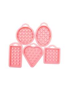 5个装可重复使用不粘硅胶华夫饼模具 - 适合DIY烘焙和健康早餐 - 彩色 - 查看 5