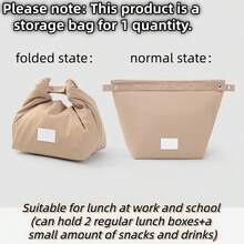 2pcs/1pc Large Capacity Insulated Lunch Bag, Wide Opening Thermal Lunch Box Bag, Japanese Style Lunch Tote, Thick Insulated Lunch Bag, Large Capacity Lunch Bag, Handbag Lunch Bag - Multicolor - View 18