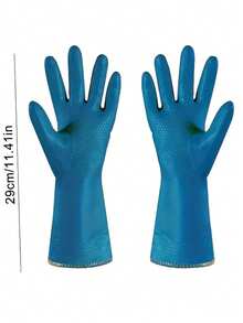 2只/1双冬季家用清洁手套，加厚抓绒内衬保暖，耐用防水外层材料防油防污，符合人体工学设计提升清洁效率，保护双手免受粗糙和裂纹的伤害。 - 藍色 - 查看 3