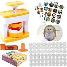 48件透明亚克力徽章材料套装，含切割工具，DIY个性化徽章 - 简易DIY徽章套装，耐用多功能徽章，适用于动漫迷、情侣、学生、包包、礼品、节日、角色扮演、工艺品和派对用品 - A - 查看 3