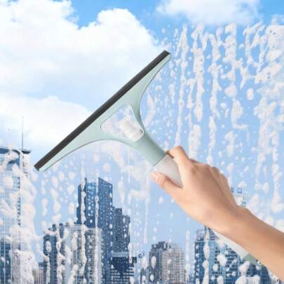 1 dụng cụ lau kính đa năng, lưỡi cạo hai mặt, gạt nước kính 3 trong 1 kèm bình xịt, loại bỏ vết bẩn hiệu quả không để lại dấu vết, làm sạch dễ dàng, lý tưởng cho gương phòng tắm, cửa sổ, phù hợp cho gia đình, món quà tuyệt vời cho mẹ, bạn gái, đồng nghiệp vào Ngày của Mẹ, Ngày Valentine, sinh nhật.