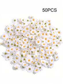 50pcs/Set Artificial White Daisy Sunflower Heads, 1.57 Inch Fake Flowers, Suitable For Wedding Party Decor, DIY Cards, Wreaths And Home Decor, Great For Spring/Summer Events, Weddings - Multicolor - View 13