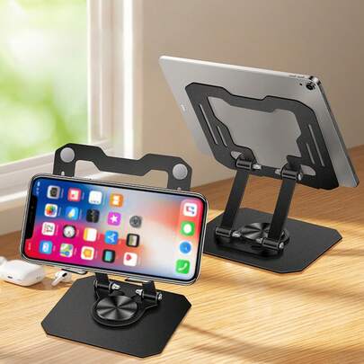Rotatable & Foldable Metal Desktop Stand, Suitable For IPad, Tablet, Laptop, For Live Streaming, Learning, Binge-Watching, And Tablet Cooling