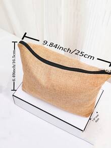 1pc "Just A Girl Who Loves Rabbit" Printed Cosmetic Bag, Modern Style Polyester Lightweight Travel Organizer - Multicolor - View 4