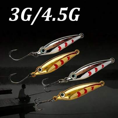 NEW Mini Fishing Lure 3g/4.5g Spoon Metal Lures Spinnerbait Minnow Small Fish Single Hook Jig Stream Trout Baits