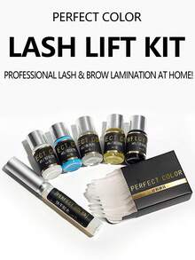 Eyelash Perming & Tinting Kit, Eyebrow Perming & Tinting Kit, Eyelash Perming Kit, Professional 2-In-1 Eyelash & Eyebrow Perming & Tinting Kit, 2026 Upgraded Eyelash Perming & Tinting Kit Long-Lasting 6 Weeks Effect, Suitable For Salon And Home Use, Recommended Perfect Color - 黑色 - 查看 4