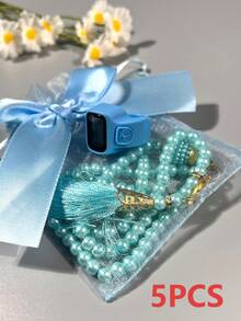 New Bowknot Gift Bag, Muslim Prayer Beads With Included Finger Ring Counter, Electronic Rosary, Suitable For Festivals And Gifts - Multicolor - View 24