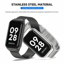 Dây đeo thép không gỉ tương thích với vòng đeo tay thời trang Mi Band 8 Active, tương thích với đồng hồ thông minh Band 8 Active bằng kim loại dành cho Band 2. - MiBand 8 Active/Redmi Band 2 - Xem 1