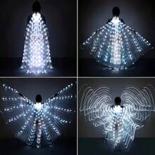 Alas de mariposa luminosas LED multicolor, alas transparentes luminosas de moda para fiestas, festivales, disfraces de actuaciones en el escenario - Ver 8