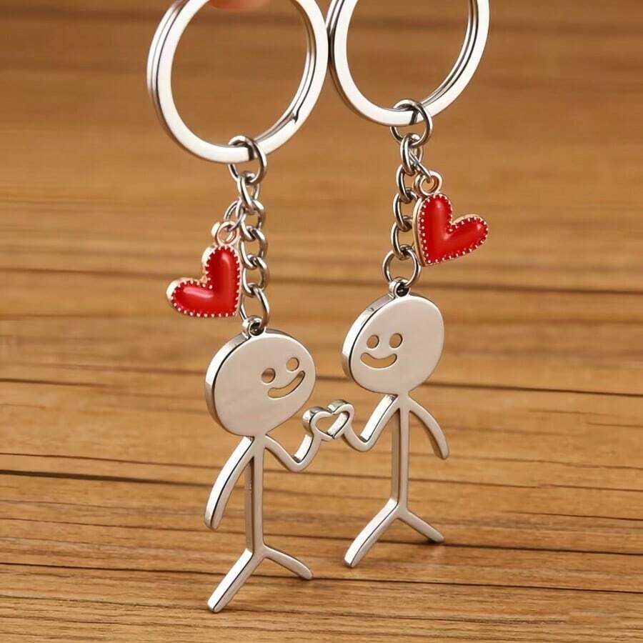 2pcs "Love Stick" Couple Keychain | Best Valentine's Day Gift, Can Be Used As Keychain, Backpack Pendant, Car Key Chain Or Decoration Gifts For Mother, Father, Graduation, And Teacher - Multicolor - View 1