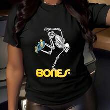 Payeah 1Pcs Powell Peralta Skateboar Digital Print Womens 100 Cotton Short-Sleeved T-Shirt 220g - màu đen - Xem 1