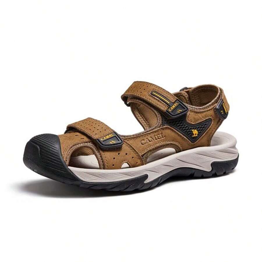 Men's Summer Comfortable Soft And Elastic Height-Increasing Anti-Collision Closed-Toe Casual Sandals - Bronze - View 1