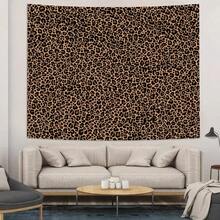 1pc Leopard Print Tapestry, Polyester Hanging Wall Decor For Living Room, Bedroom, Office, Home Decoration, Party, Rectangular Printed Kitchen Wall Hanging Cloth With Drape, Comes With 3 Wall Nails And 2 Clips - 1PC - View 4