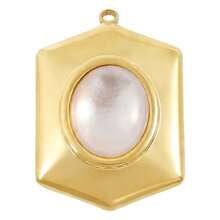 1pc/4pcs Fashionable Luxury 304 Stainless Steel Inlaid Shell Gold/Silver Geometric Hexagon & Oval Shell Pendant Necklace/Earring DIY Jewelry Accessories - S3225 - View 17