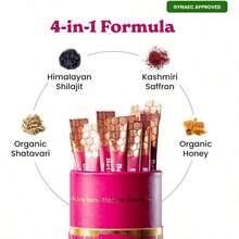 Sticks de She-lajit Honey | Shilajit 300mg + Extracto de Shatavari 80mg + Azafrán 2mg | 30 Unidades (8g c/u) | Complemento Alimenticio Diario - 30 unidades - Ver 4