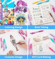 languo Gel Pens For Coloring, Retractable Colored Pens For Black Paper & White Paper, 0.7mm Fine Point Colorful Pens For Coloring, Writing, Drawing, Journaling, Note Taking, Office, Home - 54PCS - View 5