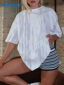 GEMCHO Camiseta de manga corta casual con estampado para mujer, primavera - Multicolor - Ver 1