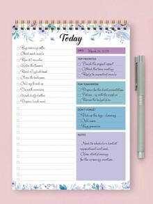 Trees To Do List Notebook - 52 Sheets Undated Work Task Planner, A5 Agenda Notebook, Suitable For Daily Tasks And Goal Setting, Applicable For Office, Home And School - Style a - View 1