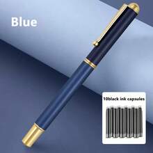 1 Metal Pen + 10 Black Ink Cartridges, Suitable For Writing, Drawing, Business And Office Use - Pen - View 14