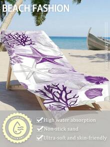 [Prosop de plajă ultra-moale, cu uscare rapidă, 250 g/m² | Disponibil 70*140 cm/90*180 cm | Model cu stele de mare violet | Prosop de înot portabil cu absorbție ridicată, decor pentru baie, prosop de plajă | Potrivit pentru vara, plajă, înot, călătorii, camping, fitness] - Multicolor - Vizualizare 5