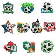 9/10/25 Stücke bunter Fußball-Schuh-Charm-Set zur Fußball-Weltmeisterschaft, PVC Schuh-Dekorationen für Strandtasche, Schuh-Accessoires Charms, Geschenkidee für Geburtstag, Weihnachten, Valentinstag, Halloween Party Gastgeschenke - Verschiedenfarbig - Übersicht 14