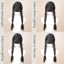 Black Straight Wig With Bangs - High Temperature Resistant Synthetic Wig, Braided Wig Whole Piece, Suitable For Cosplay, Halloween And Daily Wear - Black - View 10