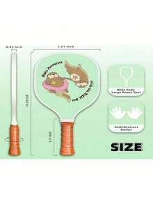 1pc USAPA Approved 9-Ply Maple Edge Wood Pickleball Paddle With UV Printed Animal Pattern, Adult Sports Racket - Multicolor - View 9