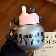 New Stylish Dual Drink Carry Bottle, Large Capacity Plastic Cup, Portable Student Hand-Held Double Drink Cup - Multicolor - View 6