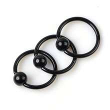 10个不锈钢黑色肚脐环，人体穿刺饰品 - A style - 查看 5